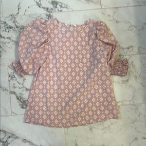 Vine & Love Blush Dress with White Geometric Design